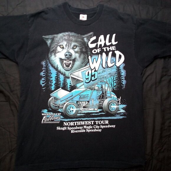 Vintage Call of the Wild 95 World of Outlaws NW Tour T-Shirt - Picture 2 of 7